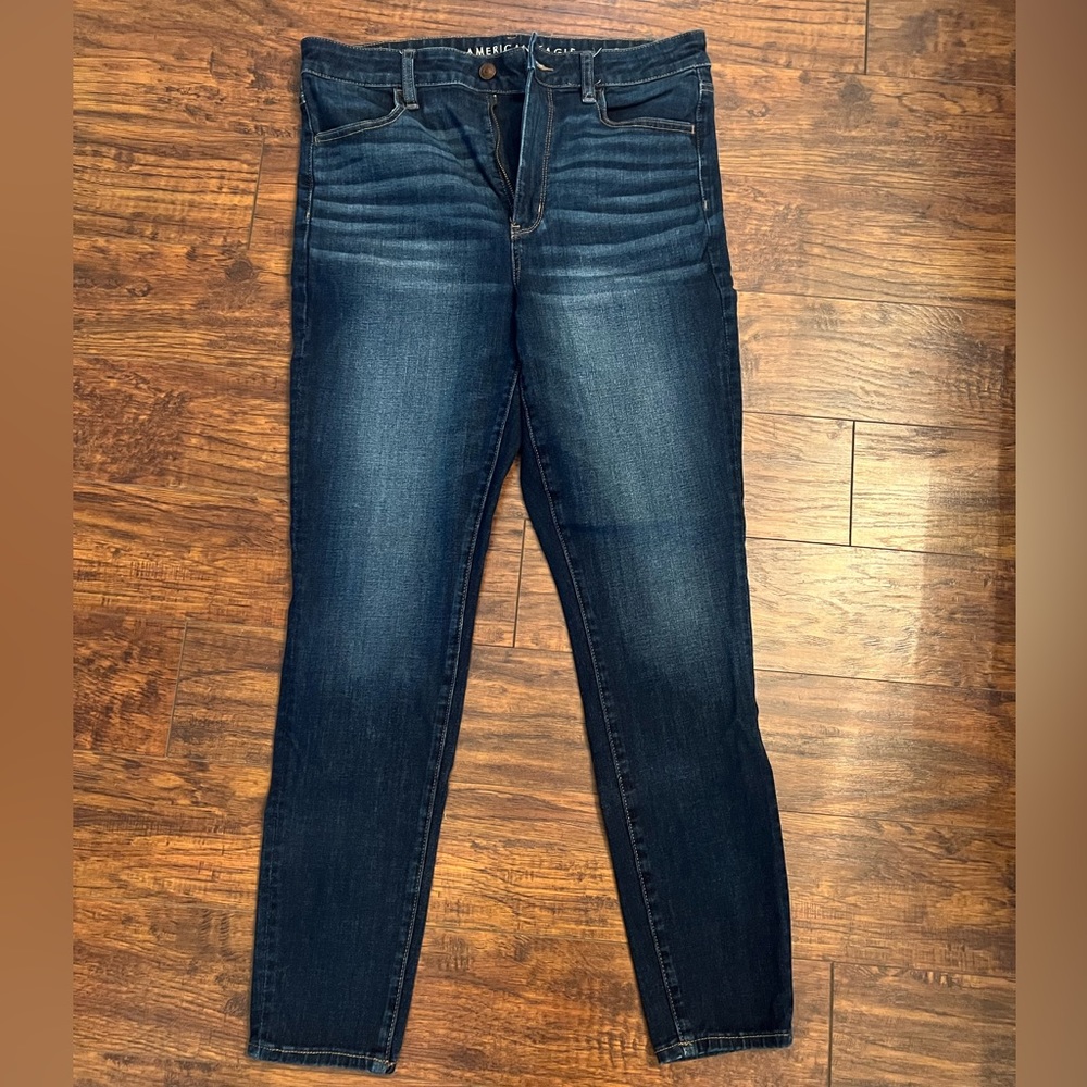 AMERICAN EAGLE NEXT LEVEL STRETCH SKINNY JEANS ✨ size: 12, color: dark blue 👖